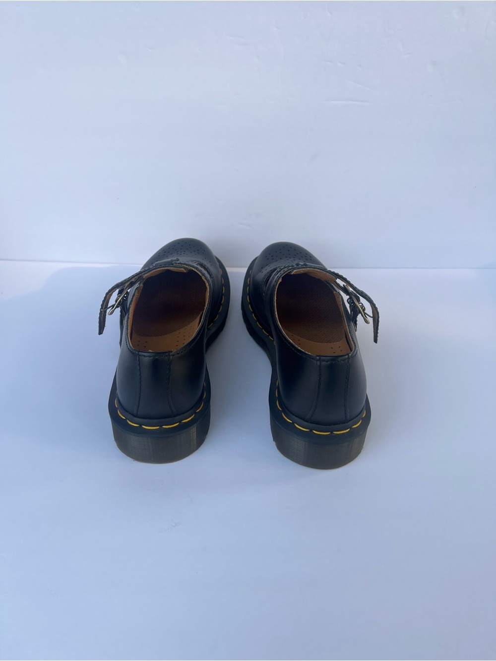 Dr Martens Smooth Leather Mary Jane Black Shoes Sz 6 W - Picture 5 of 9